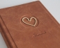 Preview: Stammbuch ♥Goldene Herz♥ aus cognacbraunem Leder, DIN A5